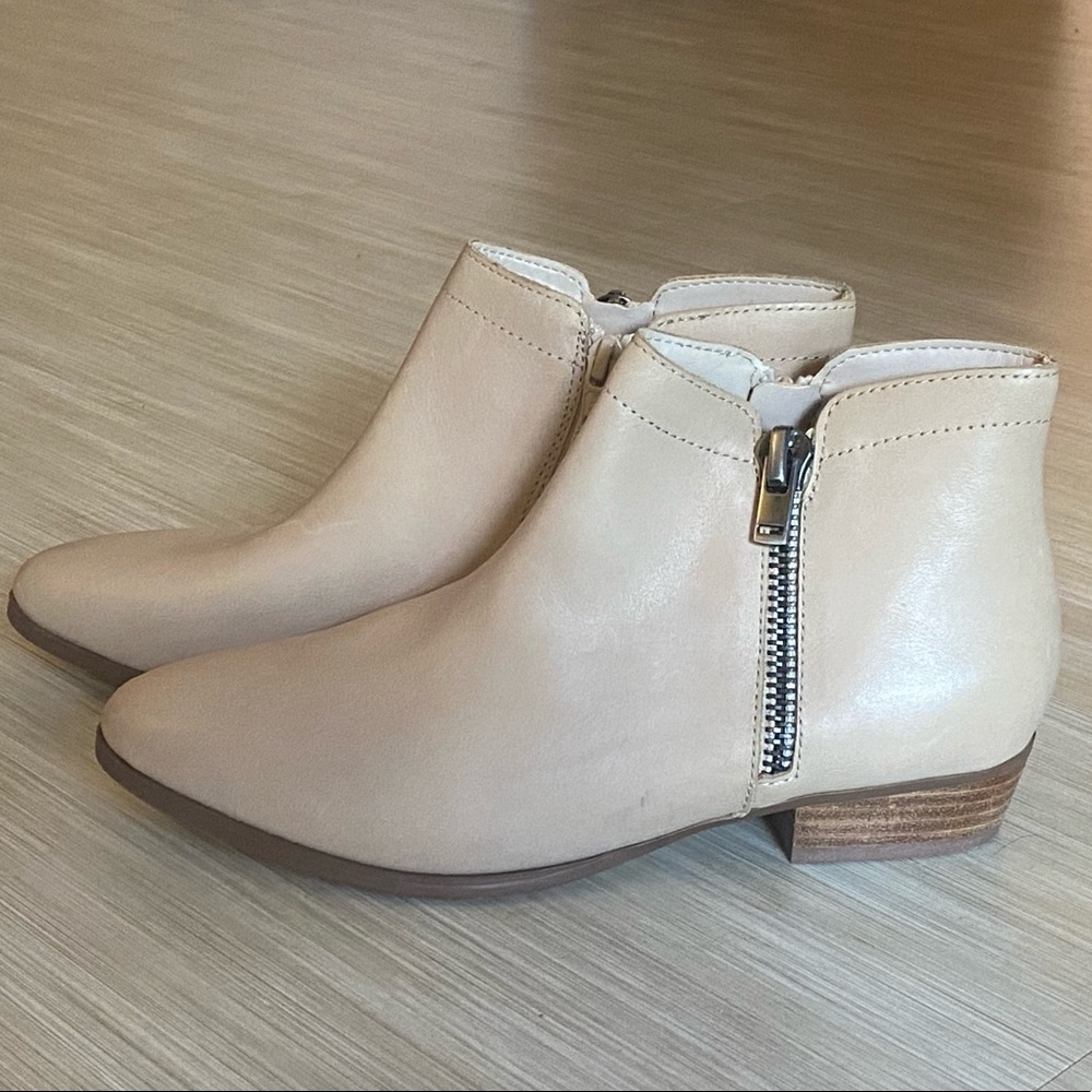 Tan Mini-Heeled Booties